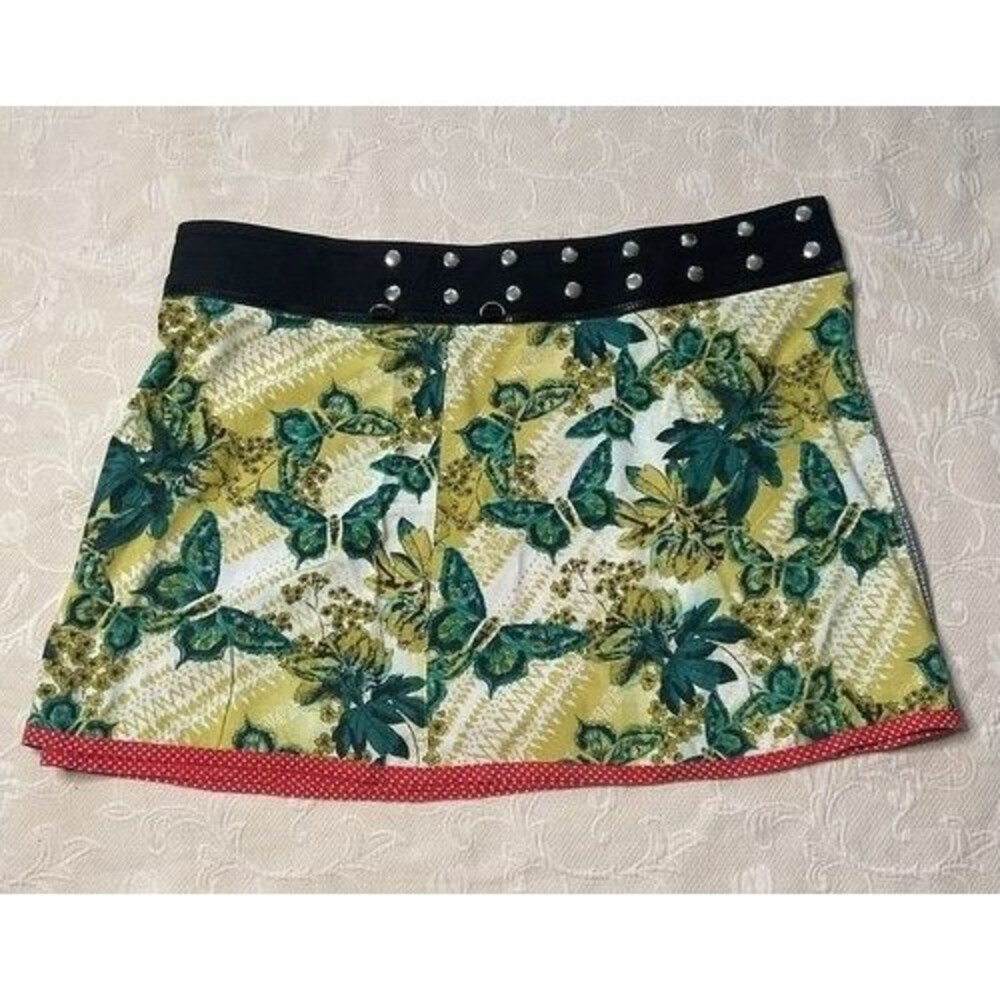 Zand Amsterdam Patchwork Grunge‎ Snap Reversible Wrap Skirt Women One Size - Picture 6 of 13